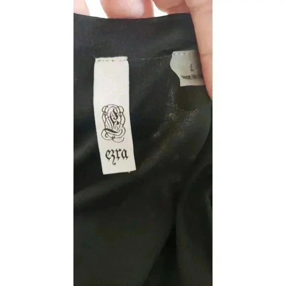 Ezra ace of spades sheer midi dress women size large cinch waist button up front - Picture 5 of 5